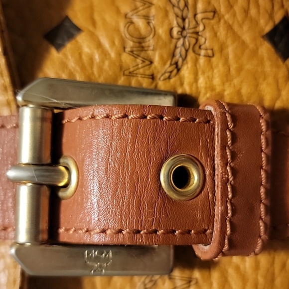 MCM Cognac And Black Visetos Backpack - Picture 3 of 11